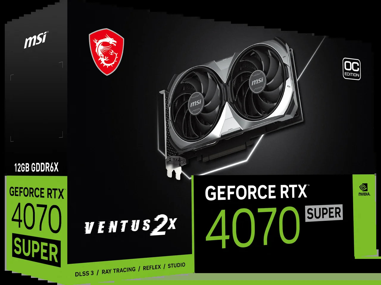 Ventus Geforce RTX 4070 SUPER 12GB GDDR6X PCI Express 4.0 ATX Video Card RTX 4070 SUPER 12G VENTUS 2X OC