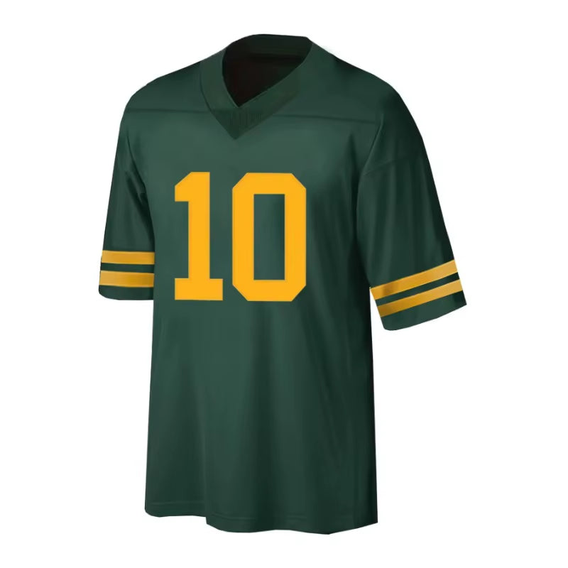 American Football Jersey Training Wear Embroidered Stitched Rugby Uniform Green Bay Jordan Love #10 Packers Men'S Clothing