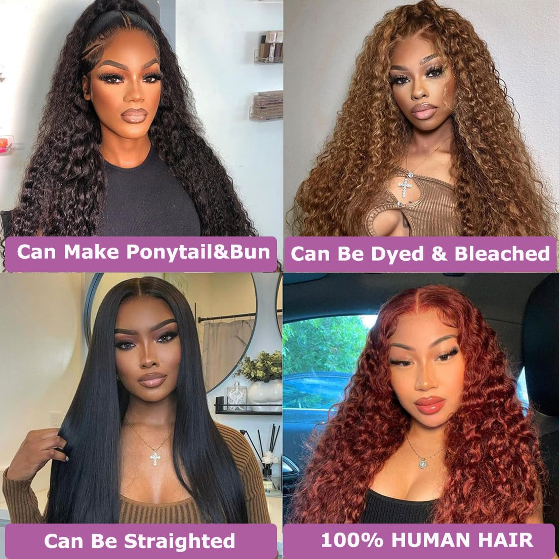 24 Inch 13X6 Lace Front Wigs Human Hair 200 Density Deep Wave Lace Front Wigs Human Hair 13X6 Deep Wave HD Frontal Wigs for Women Pre Plucked (13X6 Deep Wig, 24 Inch)